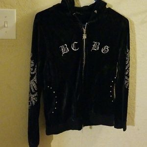 Bcbg zip up hoodie..velour feel